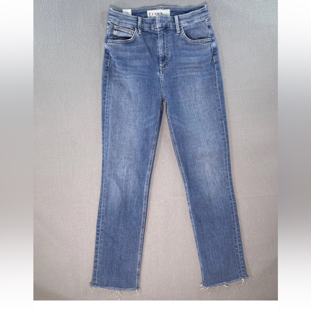 Frank & Eileen DERRY F&E Signature Jeans Stretch Raw Hem Size 27 High Waist Mom